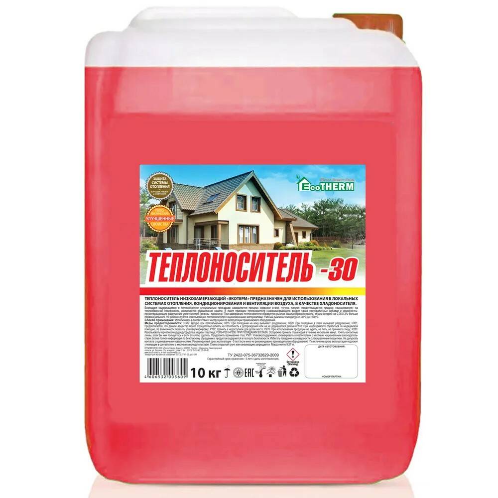Теплоноситель EcoTHERM -30 красный ( 10л) 